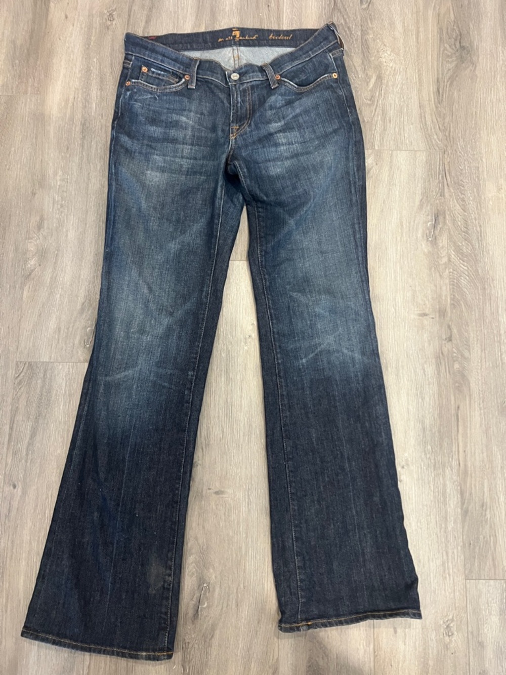 7 For All Mankind Dark Blue Flare Jeans